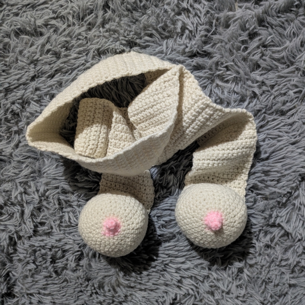 Handmade Crochet Boobies Scarf